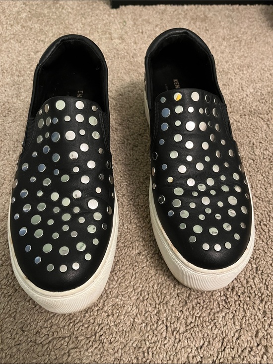 Kenneth Cole Shoes - Kenneth Cole Black Slip-On Sneakers with Iridescent Studs